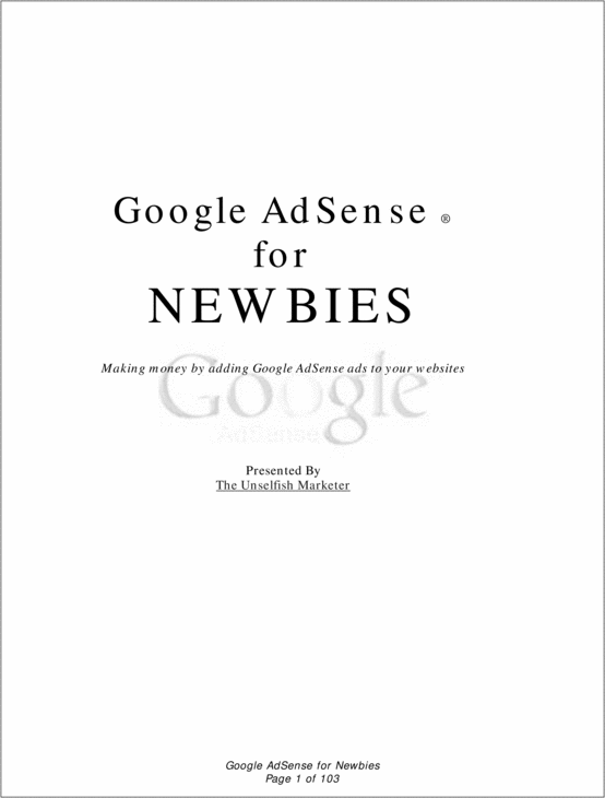 Product picture Your Google AdSense for Newbies Guide